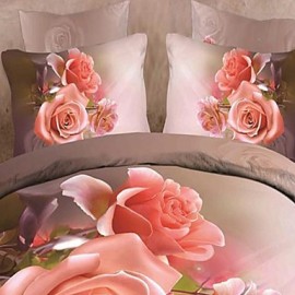 Bathroom Products, Duvet Cover Sets 3D Polyester Reactive Print 4 Piece