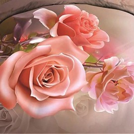 Bathroom Products, Duvet Cover Sets 3D Polyester Reactive Print 4 Piece