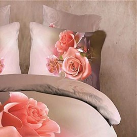 Bathroom Products, Duvet Cover Sets 3D Polyester Reactive Print 4 Piece