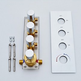 Large Water Outlet Flow Wall Mounted Chrome Bathroom Shower Valve, 3 Water Functions Work Together Or Separately