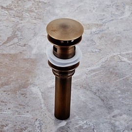Faucet accessory, Contemporary Brass Pop-up Water Drain With Overflow, Finish, Antique Brass