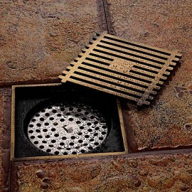 Faucet accessory, Contemporary Brass Floor Drain, Finish, Antique Brass