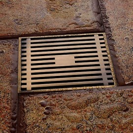 Faucet accessory, Contemporary Brass Floor Drain, Finish, Antique Brass