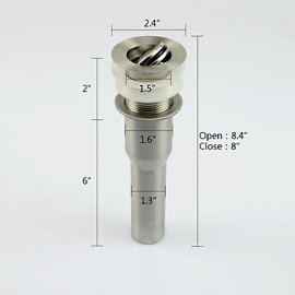 Faucet accessory, Contemporary Brass Pop-up Water Drain Without Overflow, Finish, Nickel