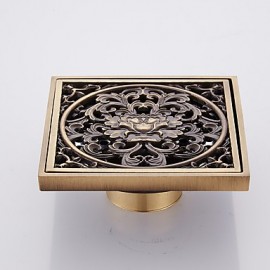 Faucet accessory, Contemporary Brass Floor Drain, Finish, Antique Brass