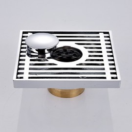 Faucet accessory, Contemporary Brass Floor Drain, Finish, Chrome