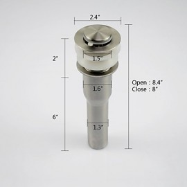 Faucet accessory, Contemporary Brass Pop-up Water Drain Without Overflow, Finish, Nickel Brush
