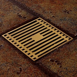 Faucet accessory, Contemporary Brass Floor Drain, Finish, Antique Brass