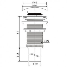 Faucet accessory, Contemporary Brass Pop-up Water Drain Without Overflow, Finish, Chrome