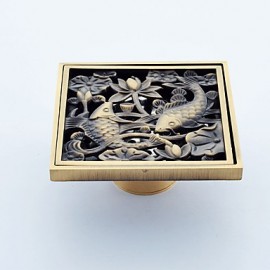 Faucet accessory, Antique Brass Floor Drain, Finish, Antique Brass