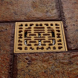 Faucet accessory, Antique Brass Floor Drain, Finish, Antique Brass