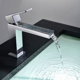 Shower Tap / Bathtub Tap / Bathroom Sink Tap - Contemporary - Waterfall - Brass (Chrome)