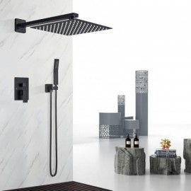 Black/Chrome Shower Faucet In Brass Stainless Steel Shower Head