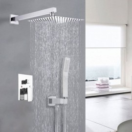 Black/Chrome Shower Faucet In Brass Stainless Steel Shower Head
