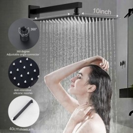 Black/Chrome Shower Faucet In Brass Stainless Steel Shower Head