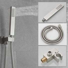 Black/Chrome Shower Faucet In Brass With High Shower Head