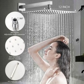 Black/Chrome Shower Faucet In Brass With High Shower Head