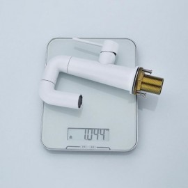 White Copper Basin Mixer For Bathroom