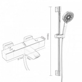 Abs Copper Thermostatic Chrome Shower Faucet