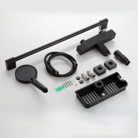 Black Thermostatic Shower Faucet In Abs Copper With Bar