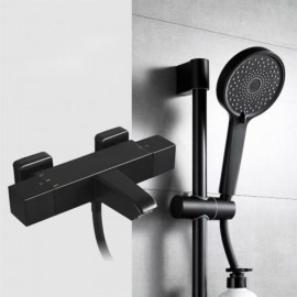 Black Thermostatic Shower Faucet In Abs Copper With Bar