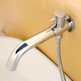 Chrome-Plated Copper Spout Without Hose 180° Rotating Spout