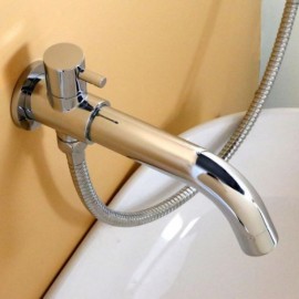 Chrome-Plated Copper Spout Without Hose 180° Rotating Spout