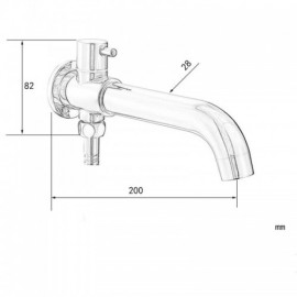 Chrome-Plated Copper Spout Without Hose 180° Rotating Spout