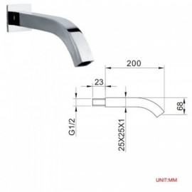 Chrome-Plated Copper Spout Without Hose