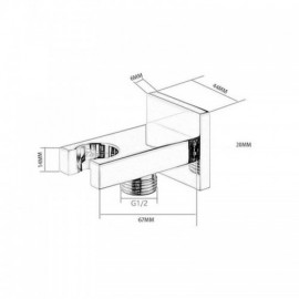 Square Black Copper Hand Shower Holder