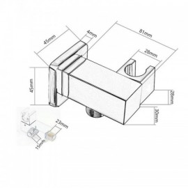 Square Black Copper Hand Shower Holder