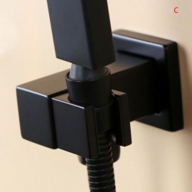 Square Black Copper Hand Shower Holder