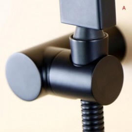 Round Black Copper Hand Shower Holder