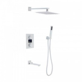 Shower Faucet In Copper And Stainless Steel With Digital Led Display