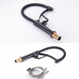 Black Copper Kitchen Faucet Rubber Outlet Hose