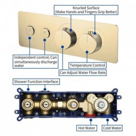 Dual Function Copper Recessed Thermostatic Shower Valve