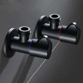 Black Copper Two-Way Angle Valve One Pair