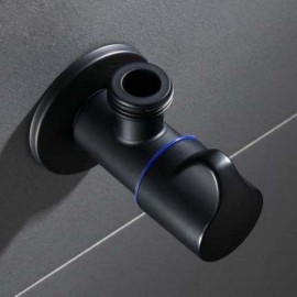 Black Copper Two-Way Angle Valve One Pair