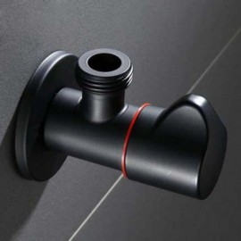 Black Copper Two-Way Angle Valve One Pair