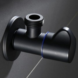 Black Copper Two-Way Angle Valve One Pair