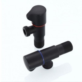 Black Copper Two-Way Angle Valve One Pair