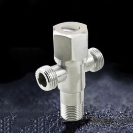 1 Piece Brushed Stainless Steel Three-Way Angle Valve