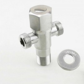 1 Piece Brushed Stainless Steel Three-Way Angle Valve