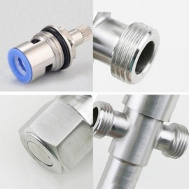 1 Piece Brushed Stainless Steel Three-Way Angle Valve