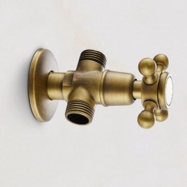 1 Piece Bronze Copper Three-Way Angle Valve
