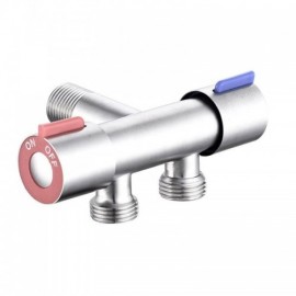 Three-Way Angle Valve In Brushed Stainless Steel 1 Valve