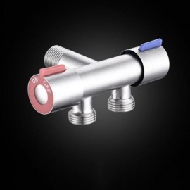 Three-Way Angle Valve In Brushed Stainless Steel 1 Valve