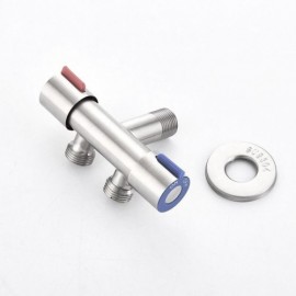 Three-Way Angle Valve In Brushed Stainless Steel 1 Valve