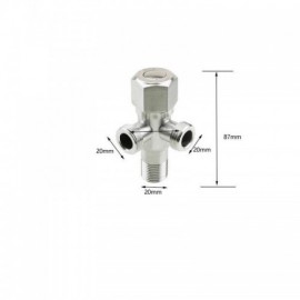 Brushed Stainless Steel Right Angle Three Way Angle Valve