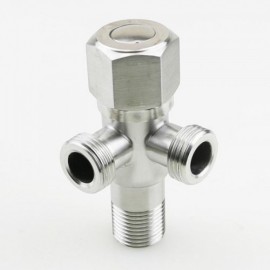 Brushed Stainless Steel Right Angle Three Way Angle Valve